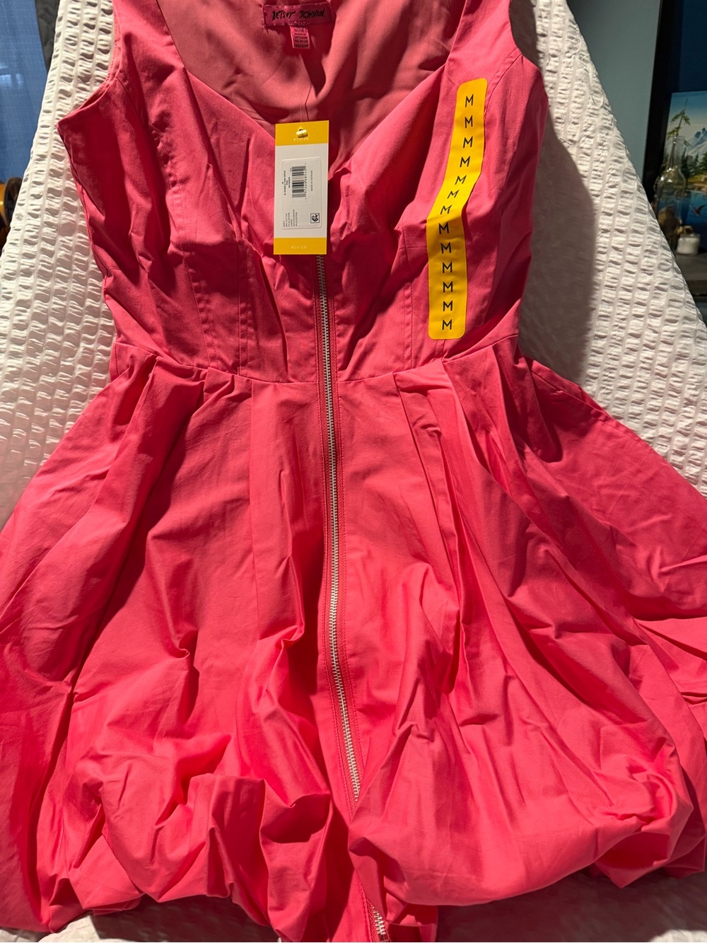 Steve Madden Raspberry Zip-Front Sweetheart Mini Dress - Picture 7 of 16